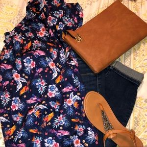 Sleeveless floral print top